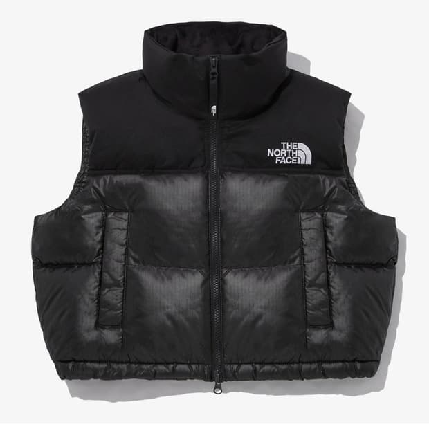 노스페이스 여성 눕시 패딩조끼 숏패딩 블랙 S