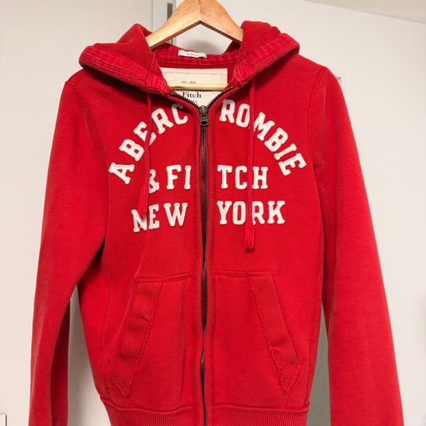 2010s 빈티지 아베크롬비 피치 NEW YORK 아플리케 후드집업