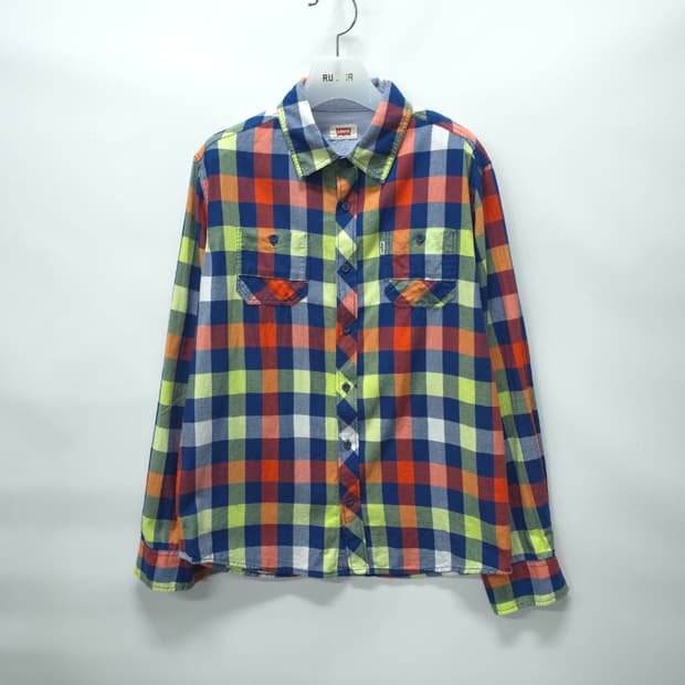 리바이스 화이트탭 멀티 컬러 체크 긴팔 셔츠 (66~66반)