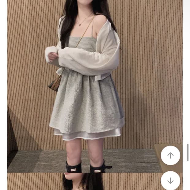 체크 나시 원피스