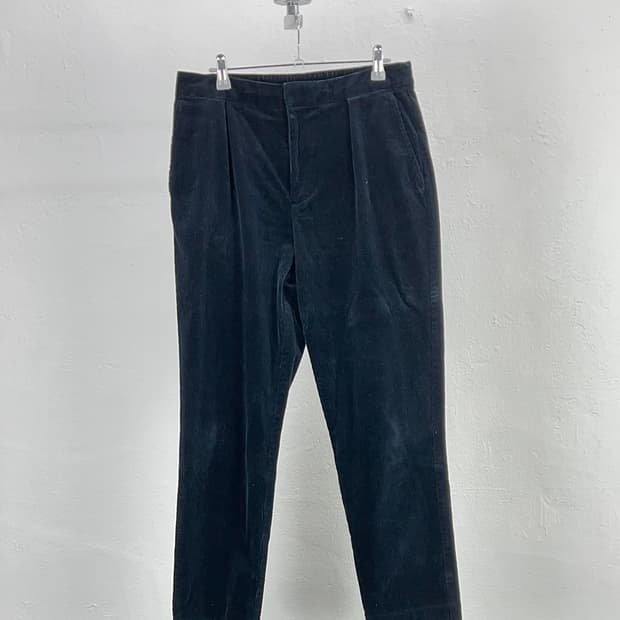 폴로 랄프로렌 딥 네이비 클래식 플리츠 코듀로이 팬츠