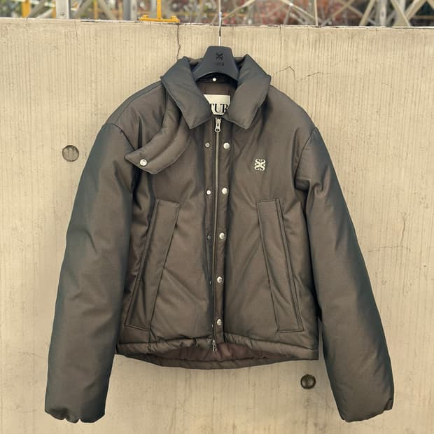 SATUR 레체 투톤 덕다운 글리터 패딩