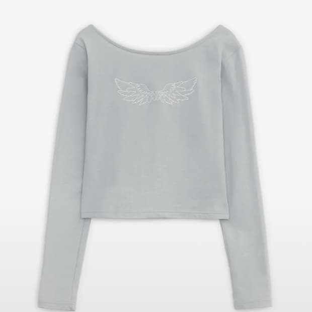 허그유어스킨 엔젤 윙 탑 그레이 