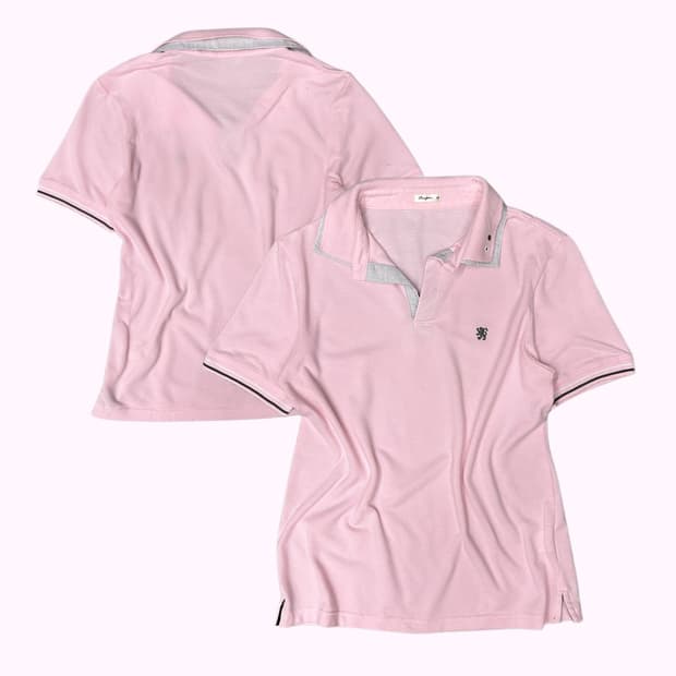 pink layered collar pk t-shirt