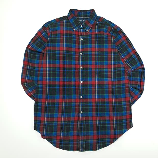 CN803 L 폴로 랄프로렌 플란넬 모던 타탄체크 긴팔 셔츠 남방