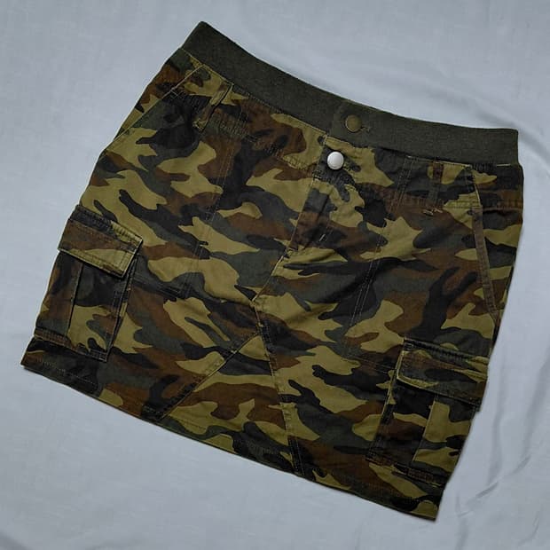 [L] 빌라봉(Billabong) 빈티지 카모 카고 미니 스커트