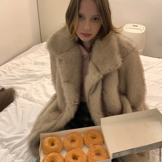 (새상품) 시눈 퍼자켓 heavy mix fur jacket 애쉬브라운