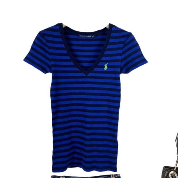 구해요) 랄프로렌 폴로 브이넥 스트라이프 반팔