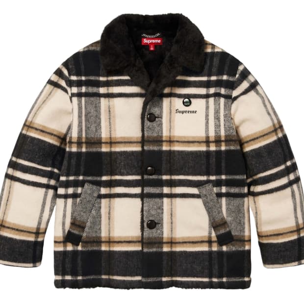 슈프림 플레이드 카코트 크림 새상품