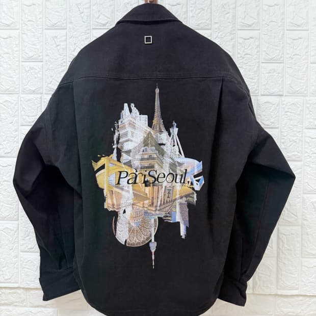 (24FW)우영미시티 그래픽 데님 셔츠 블랙(46)