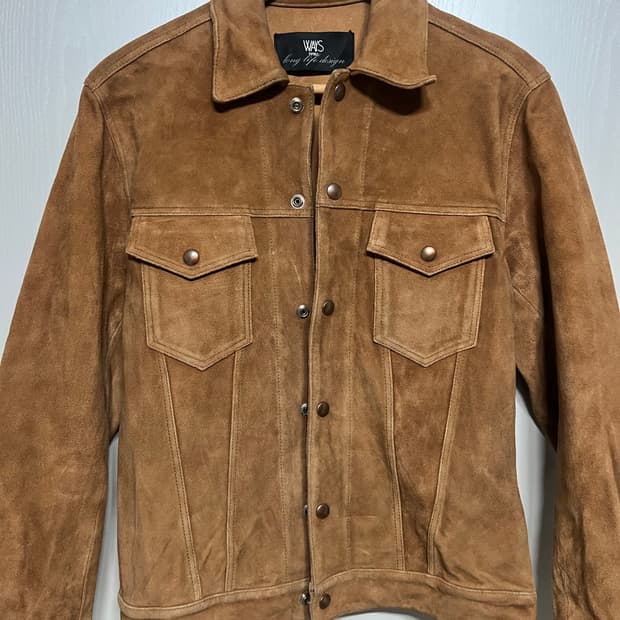 염소가죽 스웨이드 트러커자켓