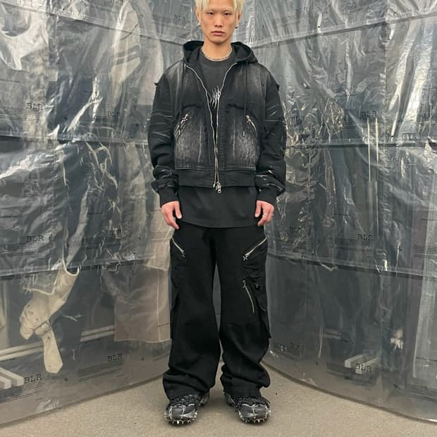 BLR 비엘알 데님 후드 워크 자켓 L