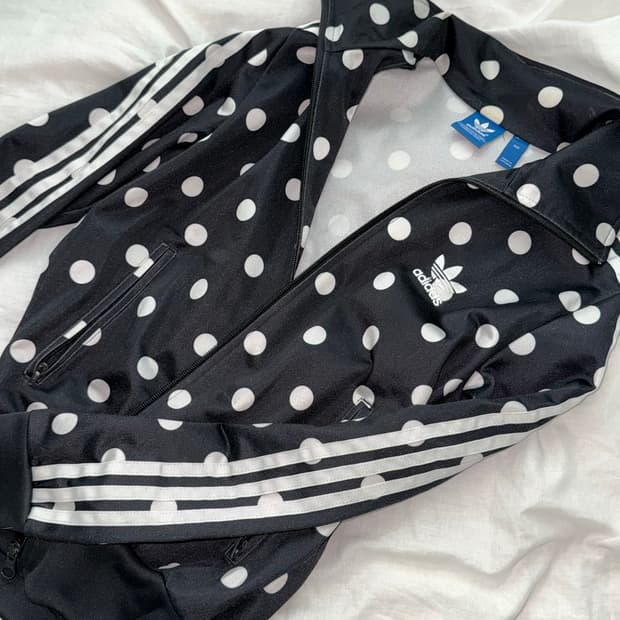 아디다스 도트 져지 85 S / 파이어버드 대장급 땡땡이 여자 블랙 집업
