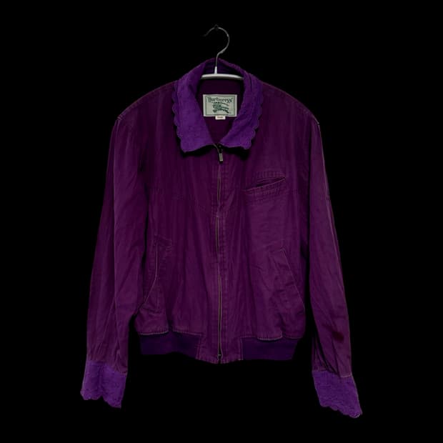 버버리 퍼플 카라 90s 자켓