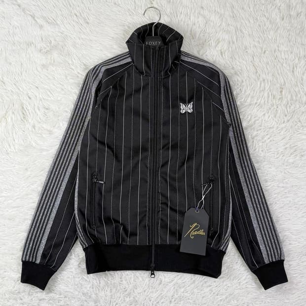 니들스 x 시티샵 스트라이프 트랙 자켓 블랙