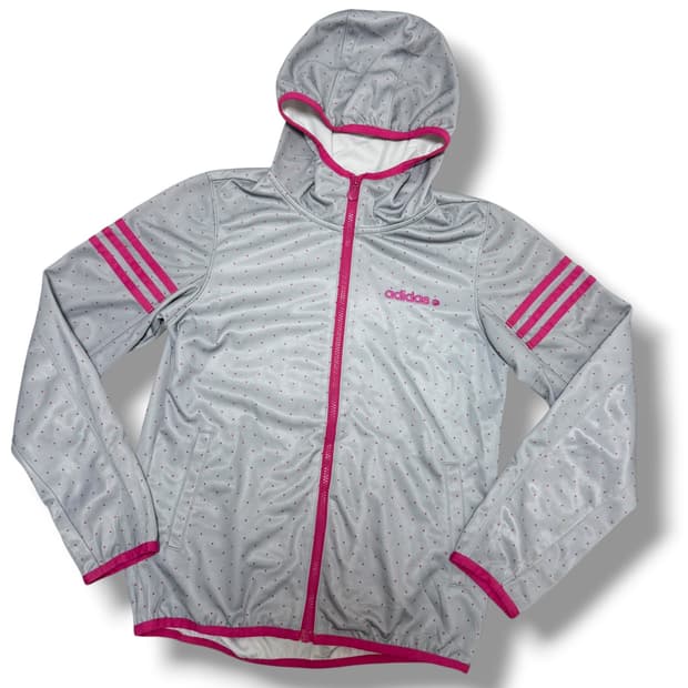 아디다스 네오라벨 회핑 도트 후드집업