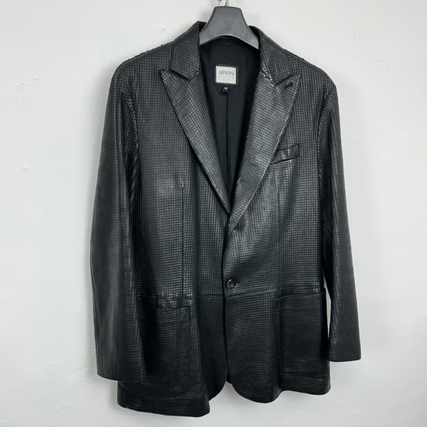 Giorgio Armani Grid-Embossed Lambskin Le