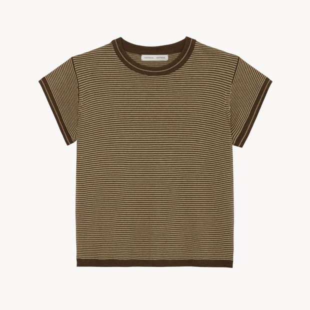 문달 반팔니트 Eve Half Sleeve Knit in Brown