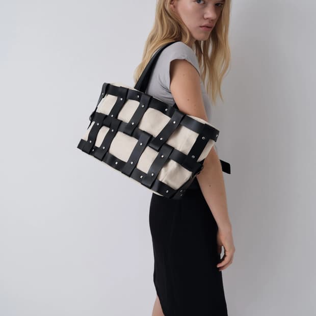 F/ 기마구아스 쇼퍼 캔버스백 / 베이지