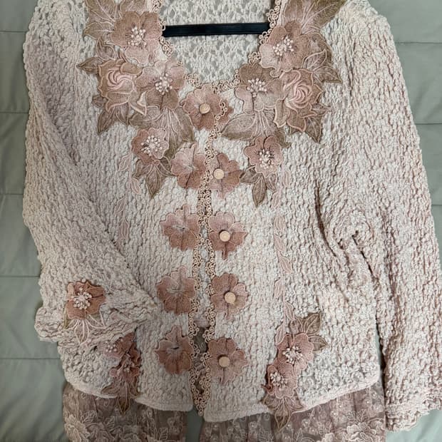 핑크 핀터 페어리 플라워 가디건