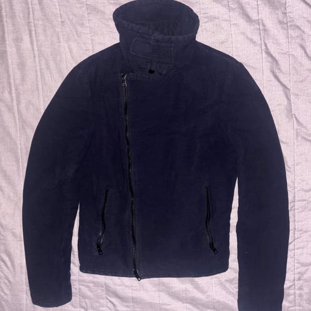 아르마니 익스체인지 하이넥 사선 라이더자켓 s