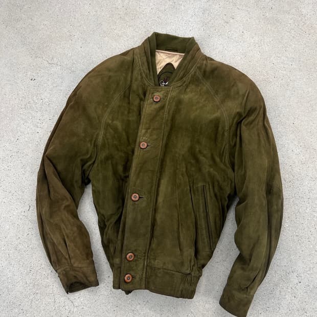 Lesamans 90s 램스킨 스웨이드 봄버 자켓