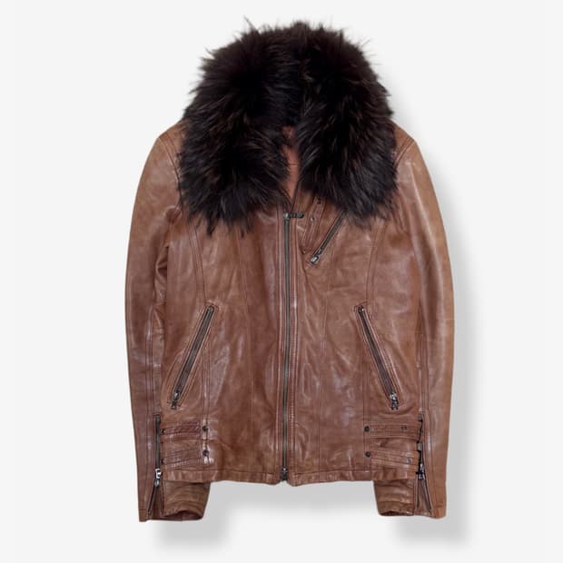 [M] Tornado Mart Lambskin Leather Jacket
