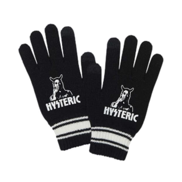 히스테릭 글래머 스피크 노 이블 니트 글러브 블랙