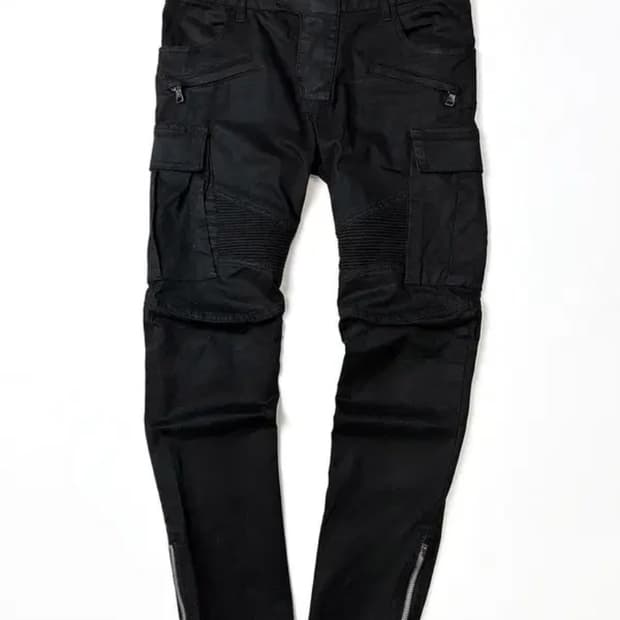 BALMAIN 발망 지퍼 바이커 블랙 팬츠 32사이즈