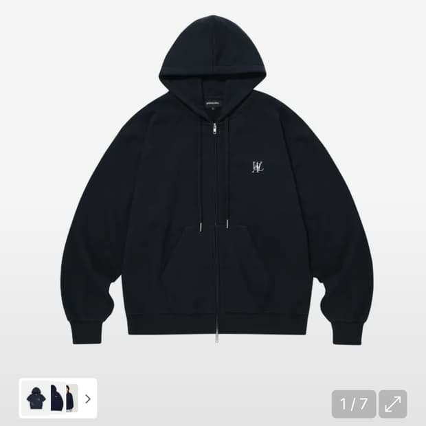 우알롱 후드집업 Signature hood zip-up - NAVY