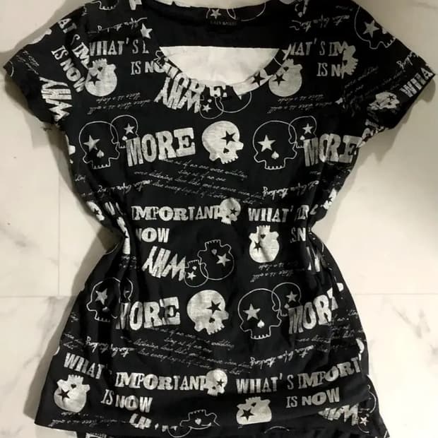 펑크 해골 그런지 티셔츠