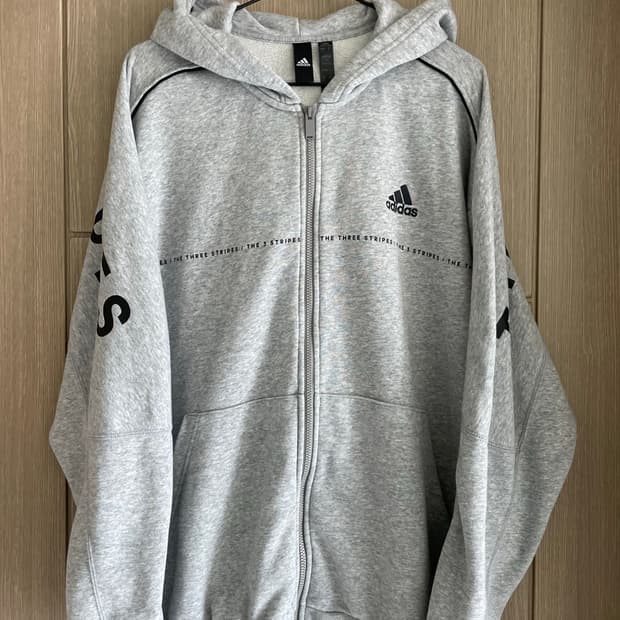 아디다스 그레이 후드집업