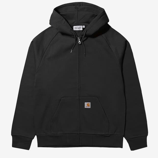 HOODED SQUARE LABEL JACKET