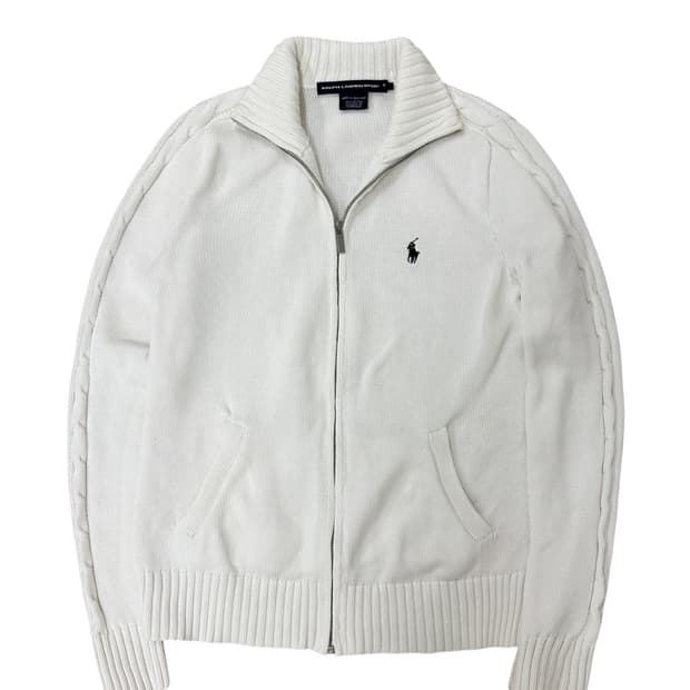 폴로 니트집업 화이트 (M) 