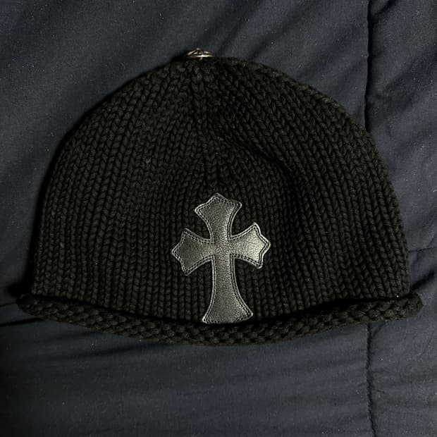 크롬하츠 크로스 패치 블랙 비니