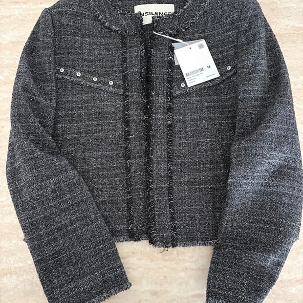 인사일런스 빈티지 스터드 트위드 자켓