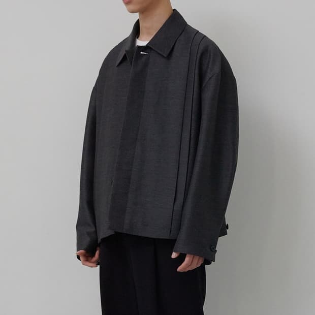 [S]주앙옴므 플리츠 블루종 자켓 차콜