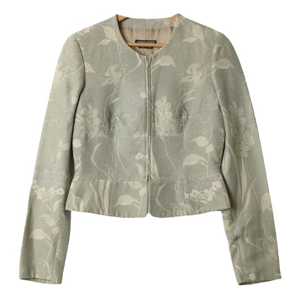 Giorgio Armani sage floral zip up jacket