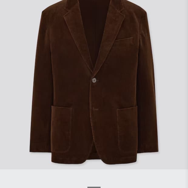 유니클로 코듀로이 셋업 다크브라운 자켓 L 하의 M (일본판)