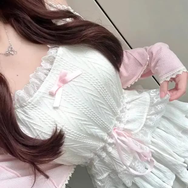 room 707 리본 레이스 슬립 나시 빈티지 러블리 스나계 스나이델