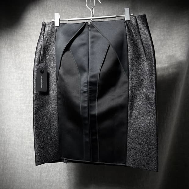 Cédric Charlier Metallic Paneled Skirt