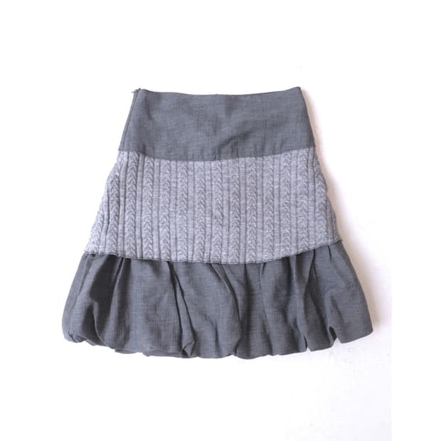 묘랑 노르딕 벌룬 미디 스커트