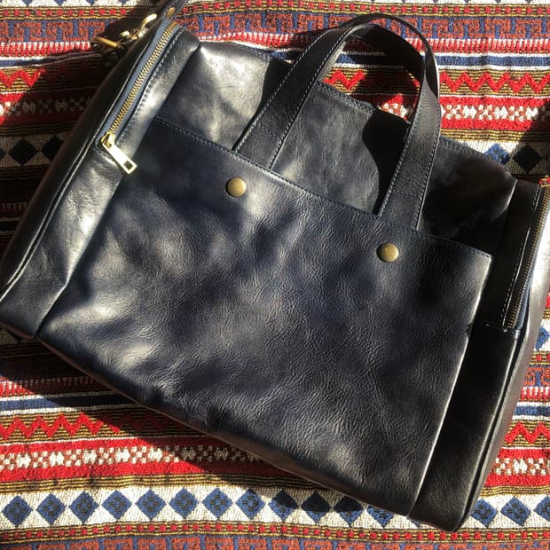 이탈리아 빈티지 네이비 브리프케이스