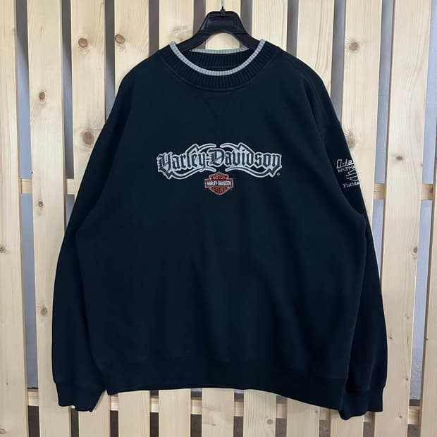 (L) 할리데이비슨 빅로고 블랙 맨투맨