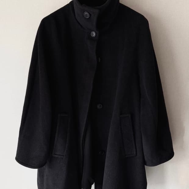 막스마라 울 100% 하이넥 반코트