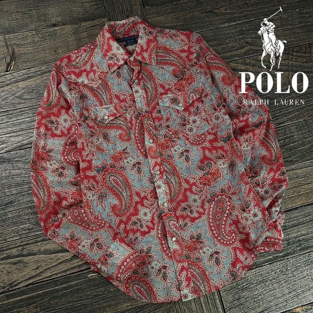 [랄프로렌] 에스닉 페이즐리 패턴 웨스턴 셔츠 M19892