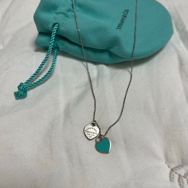 티파니 리턴 투 티파니 더블 하트 민트 목걸이