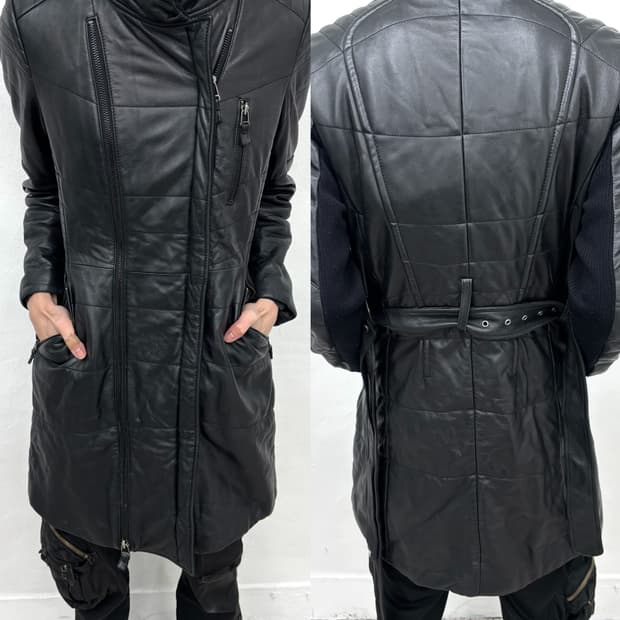 Lambskin leather high-neck jacket  