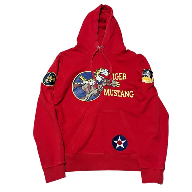 아비렉스 타이거 & 머스탱 프린팅 풀 오버 후드티