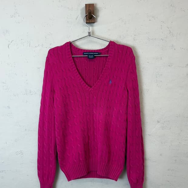 폴로랄프로렌 빈티지 케이블 니트 핑크